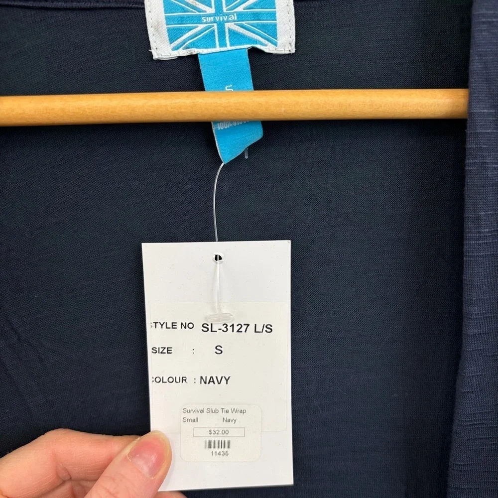 Survival Navy Blue Open-Front Cardigan Sweater